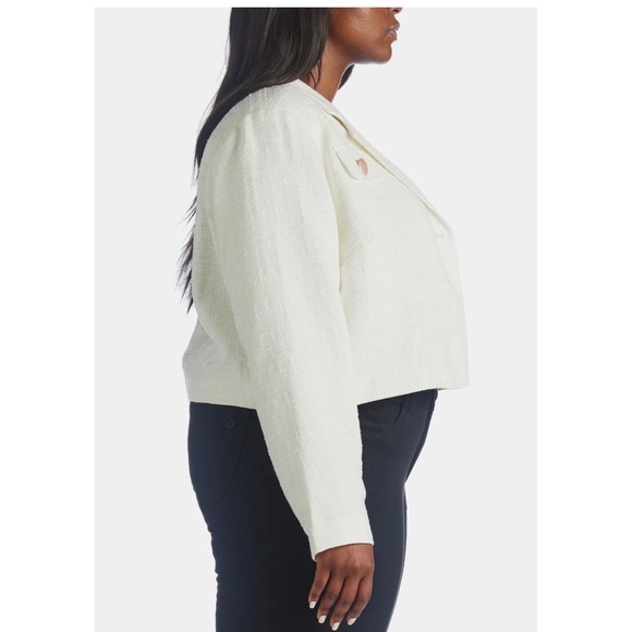 Marée Pour Toi Chic Tweed Jacket in Ivory/Off White, Plus Size 22 New w/Tag - Picture 6 of 12